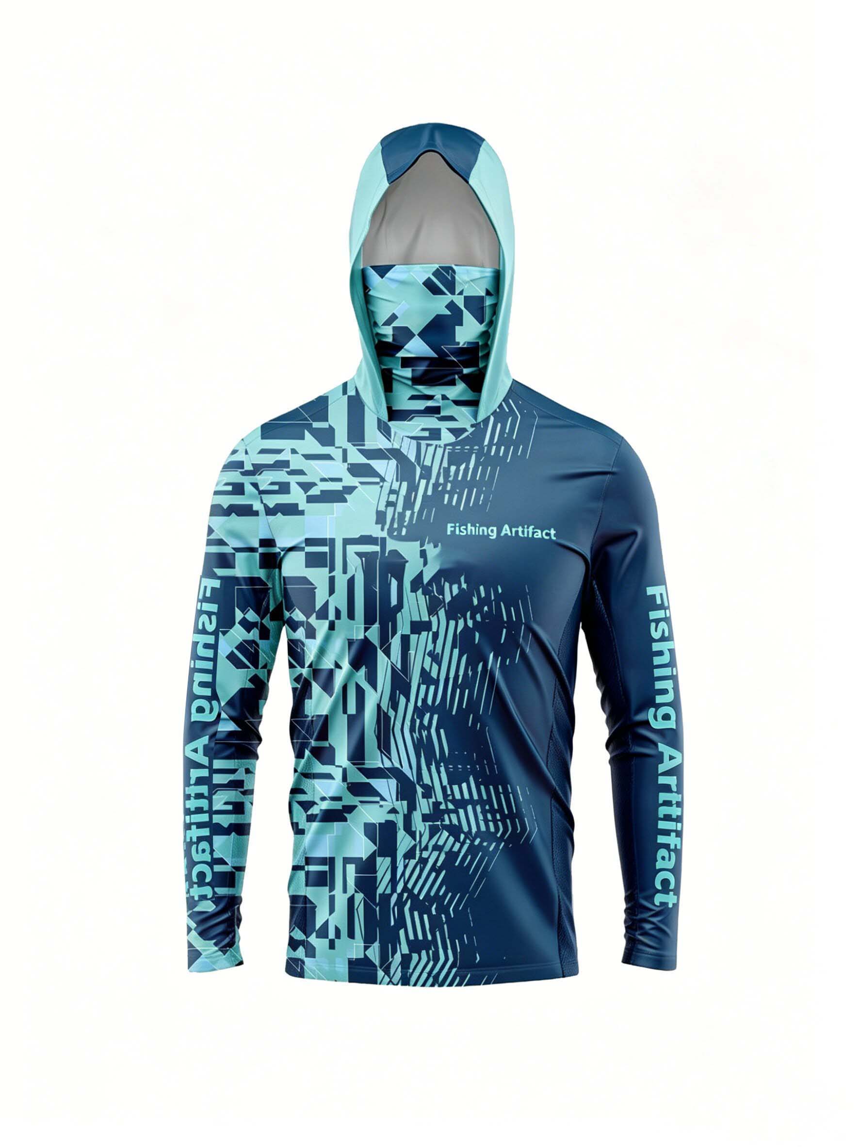 Fishing Mask Sun Protection - Felpa da pesca estiva da uomo,