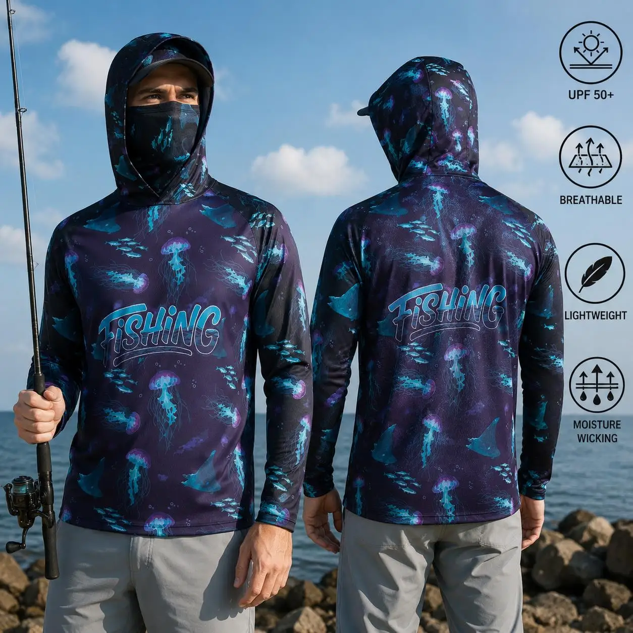 Maglia da pesca con cappuccio, - Fishing Mask Sun Protection recensione e prezzo