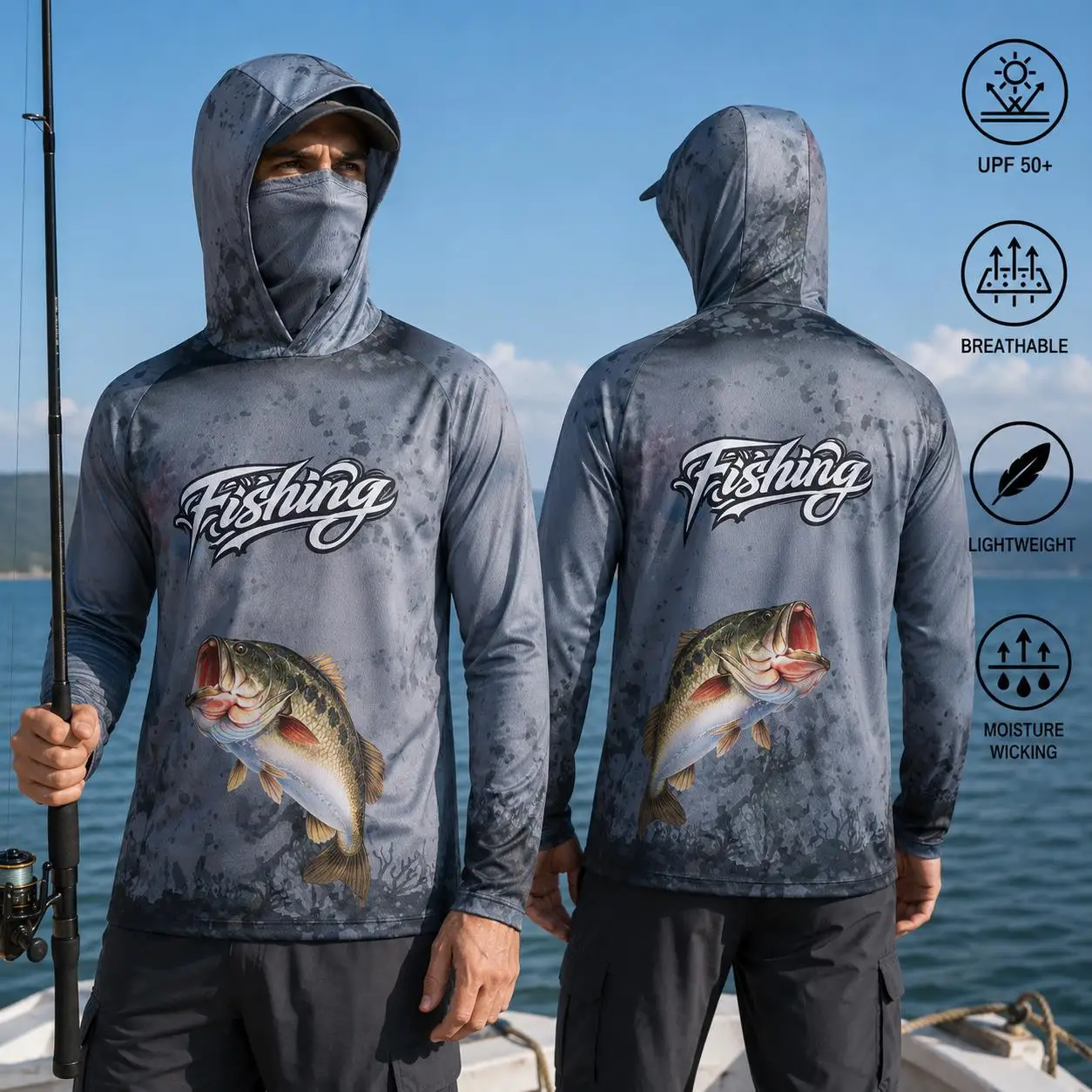 Maglia da pesca con cappuccio, - Fishing Mask Sun Protection recensione e prezzo